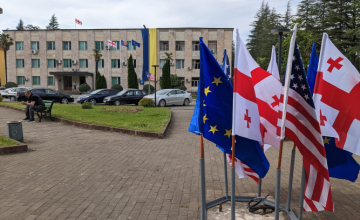წალენჯიხა დამოუკიდებლობის დღეს საქართველოს და ევროკავშირის დროშებით აღინიშნავს