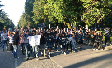 ხელს ნუ აფარებ მკვლელს - პროტესტის მესამე დღე ზუგდიდში (ვიდეო, ფოტო)
