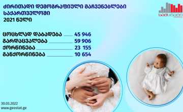 საქსტატი - სამეგრელოს რეგიონში 2021 წელს  3 203 ბავშვი დაიბადა 